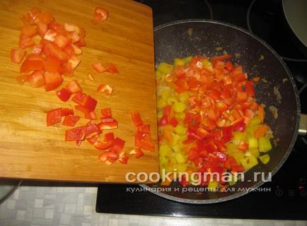 Cukkini párolt (hagyma, sárgarépa, paradicsom és paprika) - főzés férfiak (paprika) Cukkini párolt (hagyma, sárgarépa, paradicsom és paprika) - főzés férfiak