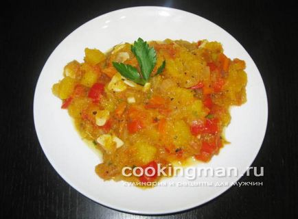 Cukkini párolt (hagyma, sárgarépa, paradicsom és paprika) - főzés férfiak (klasszikus receptek) Cukkini párolt (hagyma, sárgarépa, paradicsom és paprika) - főzés férfiak