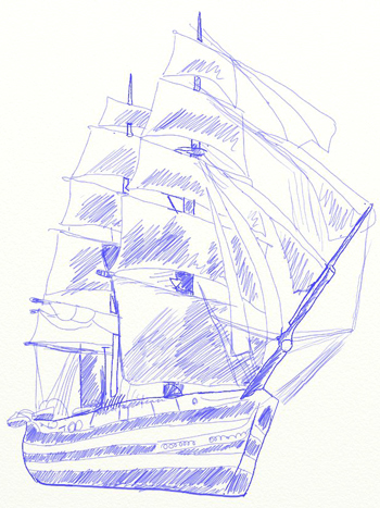 Hogyan kell felhívni a hajó, vitorlás rajz ceruza