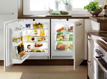 Hogyan lehet elrejteni a hűtőszekrény a konyhában fotó!