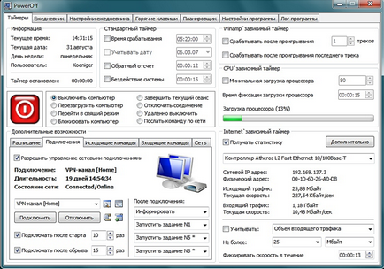 A számítógép leállítása egy bizonyos idő után (indítsa el a Task Scheduler) A számítógép leállítása egy bizonyos idő után
