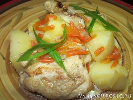 Csirke burgonyával multivarka - recept fotókkal, és finom és egyszerű