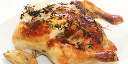 Csirkét a sütőbe teljesen - receptek az egész madár aranybarna képek és videó