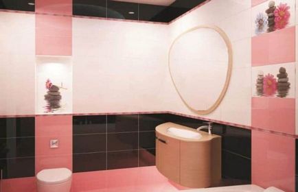 Díszítő fürdőszoba csempe terem - fotó ötletek, video berendezés saját kezét