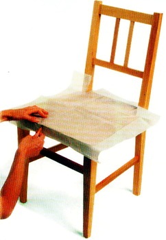 Egyszerű párnát a székre a kezével - vágás és varrás