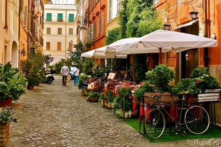 Trastevere negyed, Róma hogyan juthatunk el oda, térkép, éttermek, ahol enni