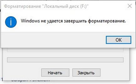 windows megoldást nem tudja befejezni a formátumot