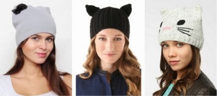 Hat macska fülét (82 fotó) Téli divat nerc szőrme kalap füle punci