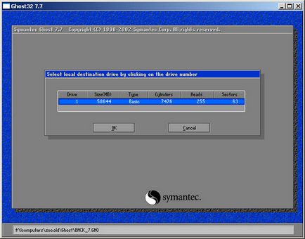 Létrehozása és használata lemezképet (Symantec Ghost)