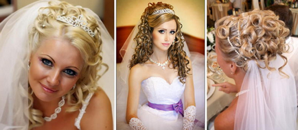 Menyasszonyi frizura a tiara sikeres képek (képek) Menyasszonyi frizura a tiara sikeres képek