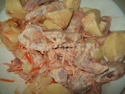 Sült burgonya csirke multivarka (recept fotó), ízletes receptek képekkel