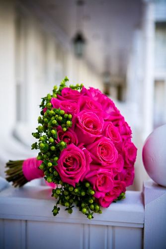 Esküvői csokrok rózsaszín rózsa