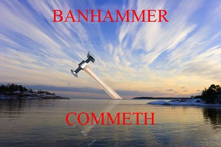 Banhammerom, Netlore iichan, banhammer tiltás, banhammerom, booru, moderáció