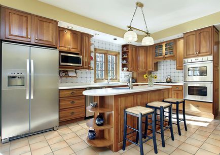 Konyha tervezés egy magánházban belső fotó, hogyan lehet rendezni egy nagy konyha, felújított konyha otthonában