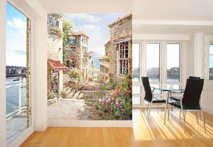 A freskók a falon egy ház belső fotó (50 fotó)