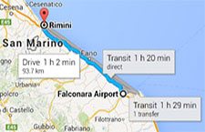 Hogyan lehet eljutni Rimini repülőtér