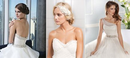 Hogyan válasszuk ki a frizura a menyasszonyi ruha - tippeket választotta, fotók