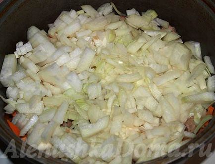 Főzni pilaf sertéshús recept egy fotó