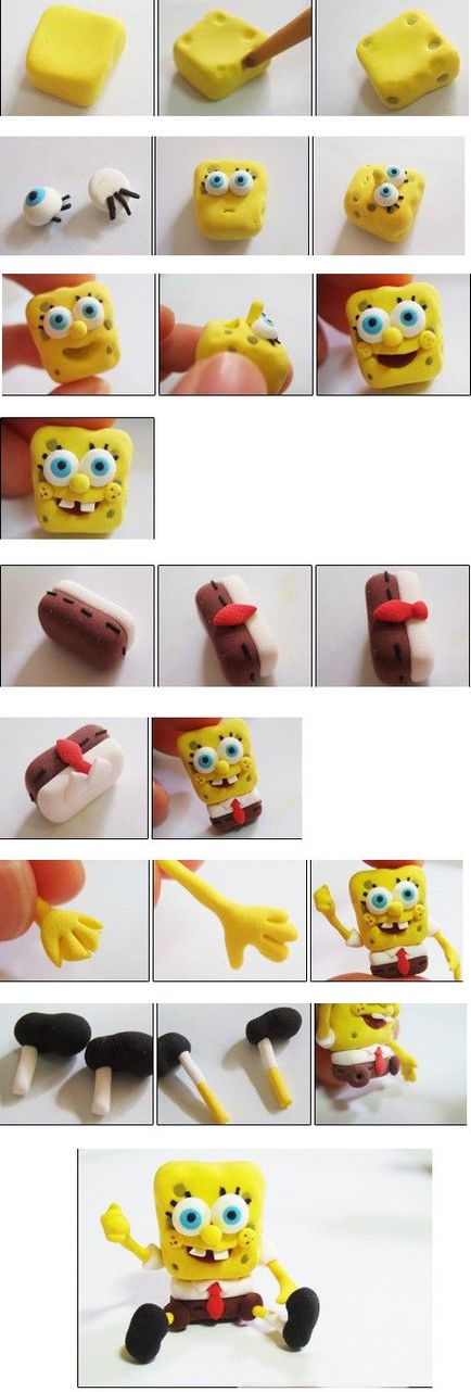Hogyan készítsünk egy Spongyabob masztix (vak) Hogyan készítsünk egy Spongyabob masztix