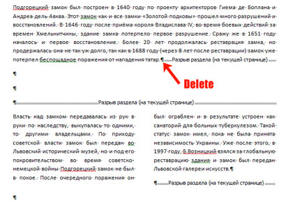 Hogyan lehet törölni szakaszok egy Word (Fórumok) Hogyan lehet törölni szakaszok egy Word