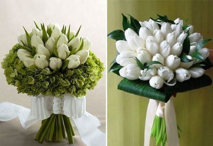 Gyönyörű elegáns esküvői csokor tulipán és az írisz, rózsa, bazsarózsa, frézia