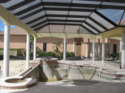 Pool Pavilion kezével polikarbonát kerek Photo