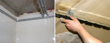 Fogasléces mennyezet a fürdőszobában a kezüket (állvány mennyezetre kezét) Fogasléces mennyezet a fürdőszobában a kezüket
