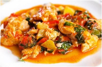 Receptek csirke receptek fotókkal - egyszerű és finom, mind a gyermekek és a családok (zöldségek csirkét a sütőbe recept fotó) Receptek csirke receptek fotókkal - egyszerű és finom, mind a gyermek és a család