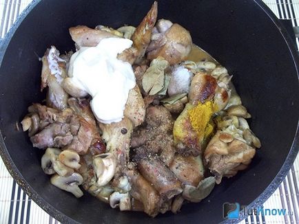 Recept párolt csirke gomba (csirke gomba) Recept Párolt csirke gombával