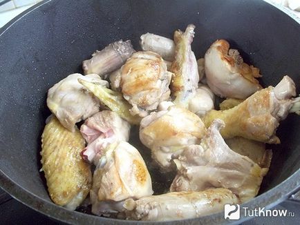 Recept Párolt csirke gombával
