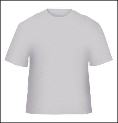 Draw T-shirt a Photoshop (Select & gt; Módosítás & gt; Feather elosztása módosítás -rastushevka) Rajzolj egy T-shirt a Photoshop