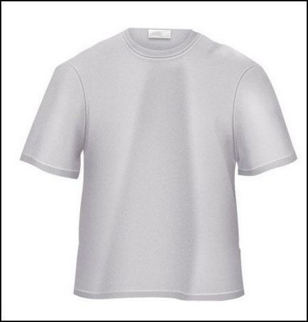 Draw T-shirt a Photoshop (Select & gt; Módosítás & gt; Feather elosztása módosítás -rastushevka) Rajzolj egy T-shirt a Photoshop