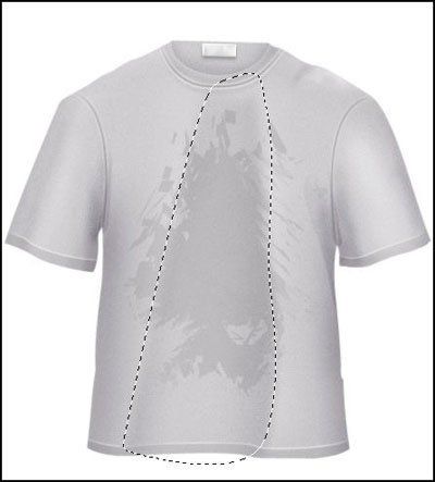 Draw T-shirt a Photoshop (Select & gt; Módosítás & gt; Feather elosztása módosítás -rastushevka) Rajzolj egy T-shirt a Photoshop