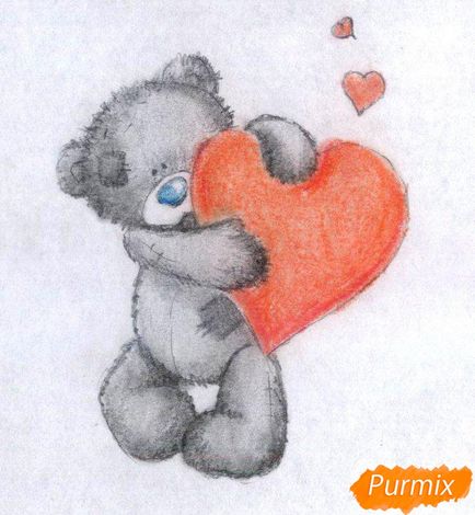 Rajz teddy szívvel napon kommunikáció (nap) Rajzolj egy teddy szív napján St.