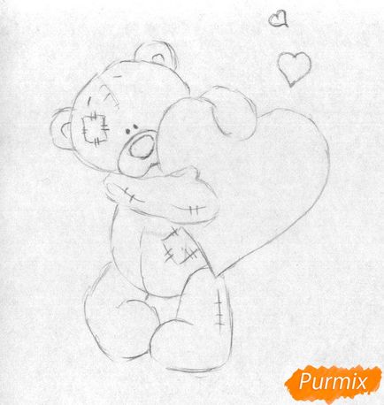 Rajz teddy szívvel napon kommunikáció (nap) Rajzolj egy teddy szív napján St.