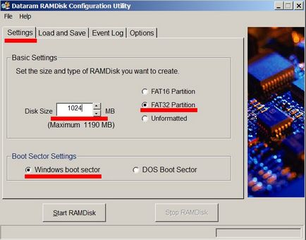 Létrehozva egy virtuális lemez RAM (virtuális) Létrehozva egy virtuális lemez RAM