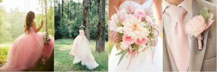 Esküvői rózsaszín design, fotó, jelmezek