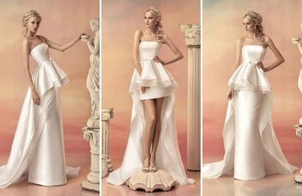 Esküvői ruha-transzformátor 2017 (56 kép) levehető szoknya, rövid, csipke