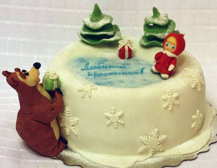 Cake „Mása és Medve” a masztix vagy krém fotók és receptek (sütemény Mása és Medve fotó) Cake „Mása és Medve” a masztix vagy krém fotók és receptek