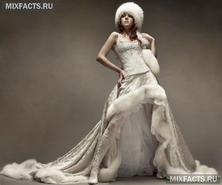 Téli esküvői ruhák jellemzői és fotó