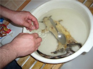 Öltözködés nyúl bőr otthon Öltözködés nyúl bőr otthon