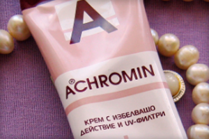 Ahromin krém (öregségi foltok és szeplők) a készítmény és eljárás a fehérítő krém