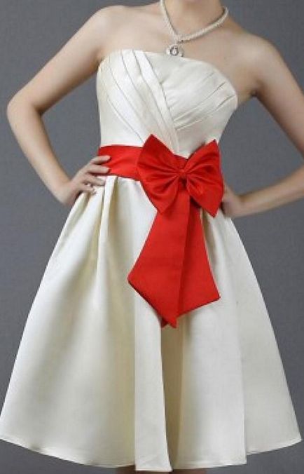 Esküvői ruha piros szárny vagy a szalag rövid és hosszú modellek
