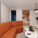 Tervezés és belső nappali nappalival és hálóval