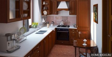 Tervezz egy kis konyha (22 fotó), hogyan díszítik a belső kis konyha