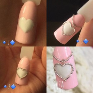 Nail design Valentin nap