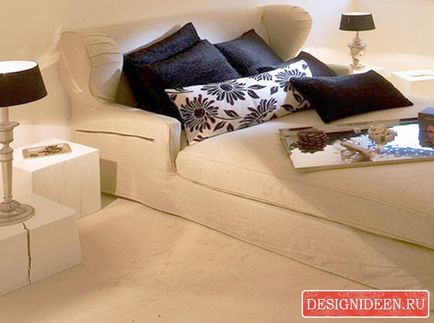 Tervezz egy hálószoba kanapéval helyett egy ágy (20 fotó)
