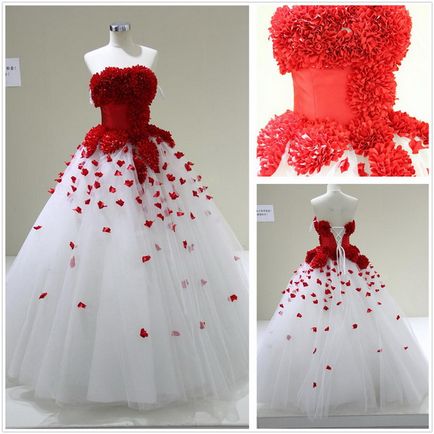 Extravagáns piros menyasszonyi ruha - értékét, különösen a választék, az ár