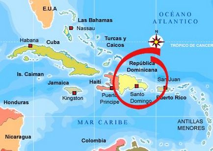 Hol van a Dominikai Köztársaság minden információt annak elhelyezkedését, Latin-Amerikában