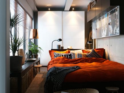 Tervezési ötletek belső kis hálószoba, modern design a szobában